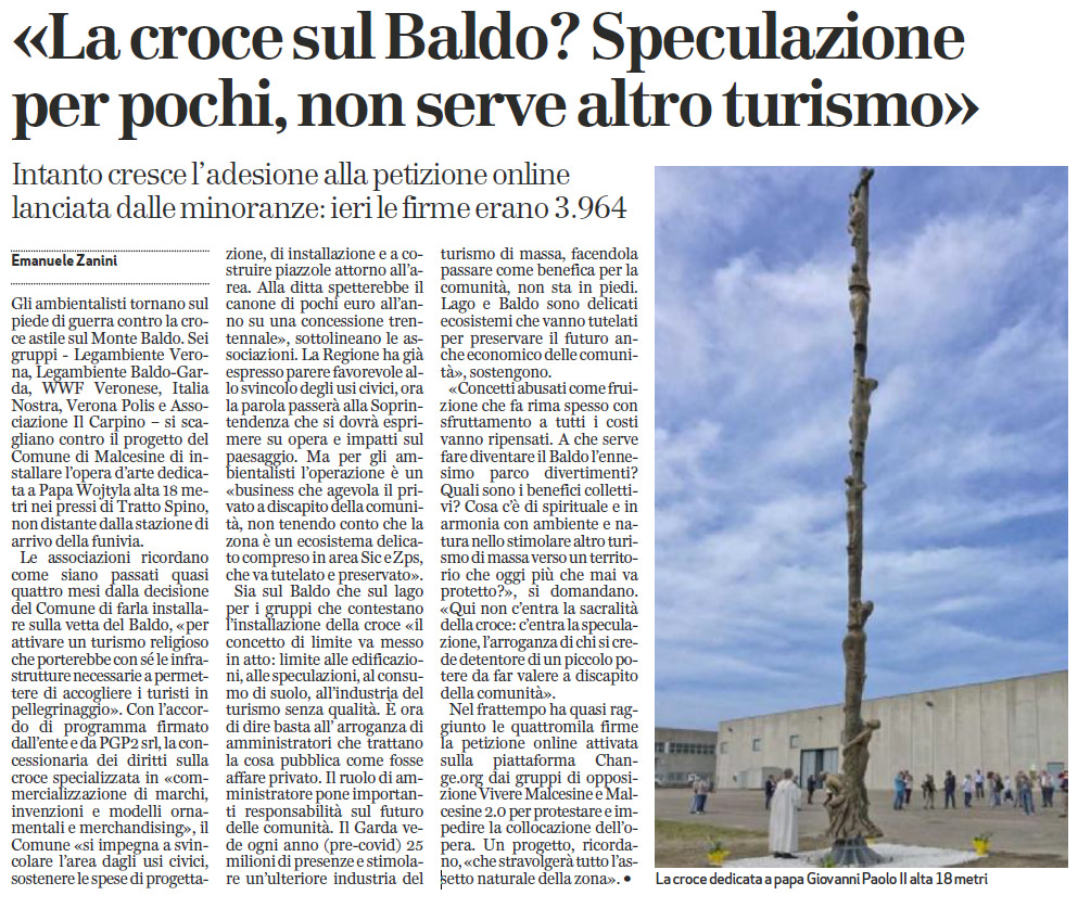 Croce astile sul Baldo