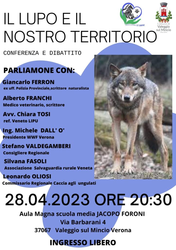 Locandina per l'evento "Il lupo e il nostro territorio"