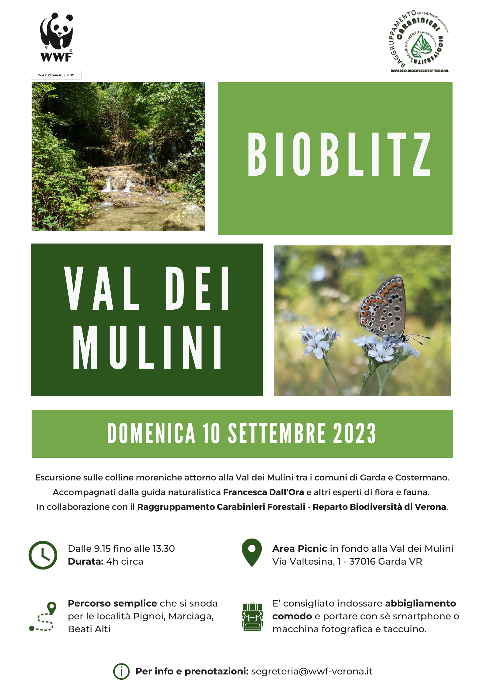 Locandina Bioblitz in Val dei Mulini 2023